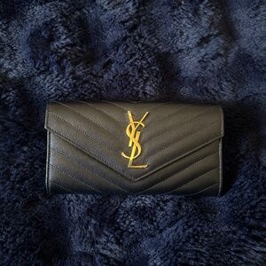 Black Saint Laurent YSL Monogram Wallet